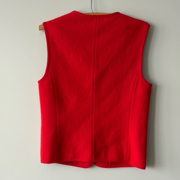 Geiger Red Wool Vest with Silver Buttons - Picture 2 of 7